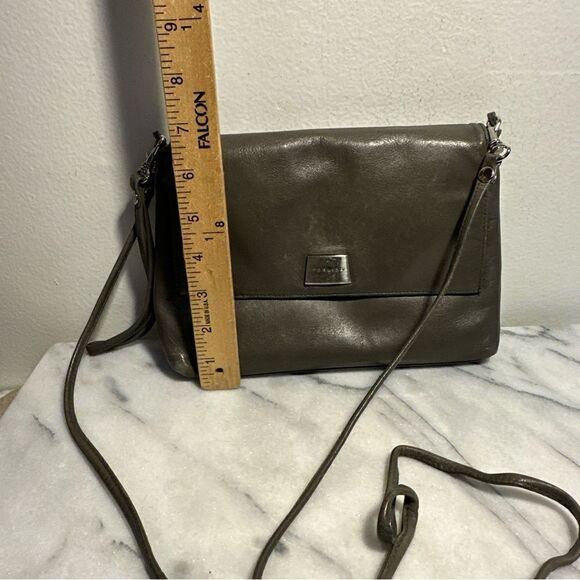Perlina NY vintage crossbody gray buttery soft leather~ vintage - Picture 8 of 13
